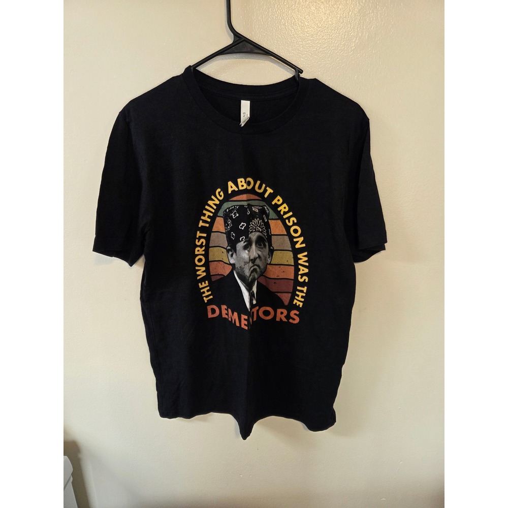 Bella Canvas The Office Prison Mike Dementors Graphic T-Shirt Black Large